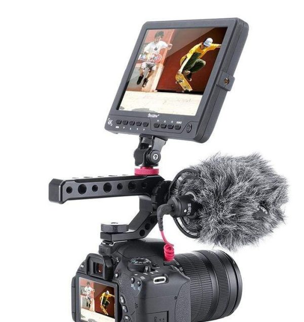 Mango Superior ARRI UURig R008 Para Jaulas Sony A6400/A6300 Y Otras Cámaras – Con 4 Zapatas Frías, Agujeros De 1/4″ Y 3/8″, Compatible Con Tubos De 15 Mm, Para Tomas En ángulo Bajo